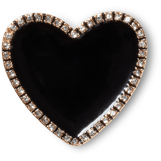 Black Heart with Gold Outline Jibbitz™ charms - Crocs