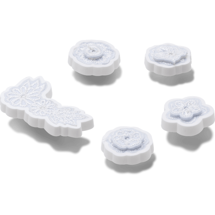 White Elegant Floral 5 Pack Jibbitz™ charms - Crocs