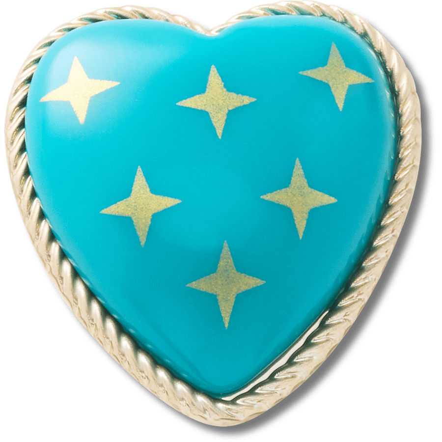 Turquoise and Gold Heart Jibbitz™ charms - Crocs