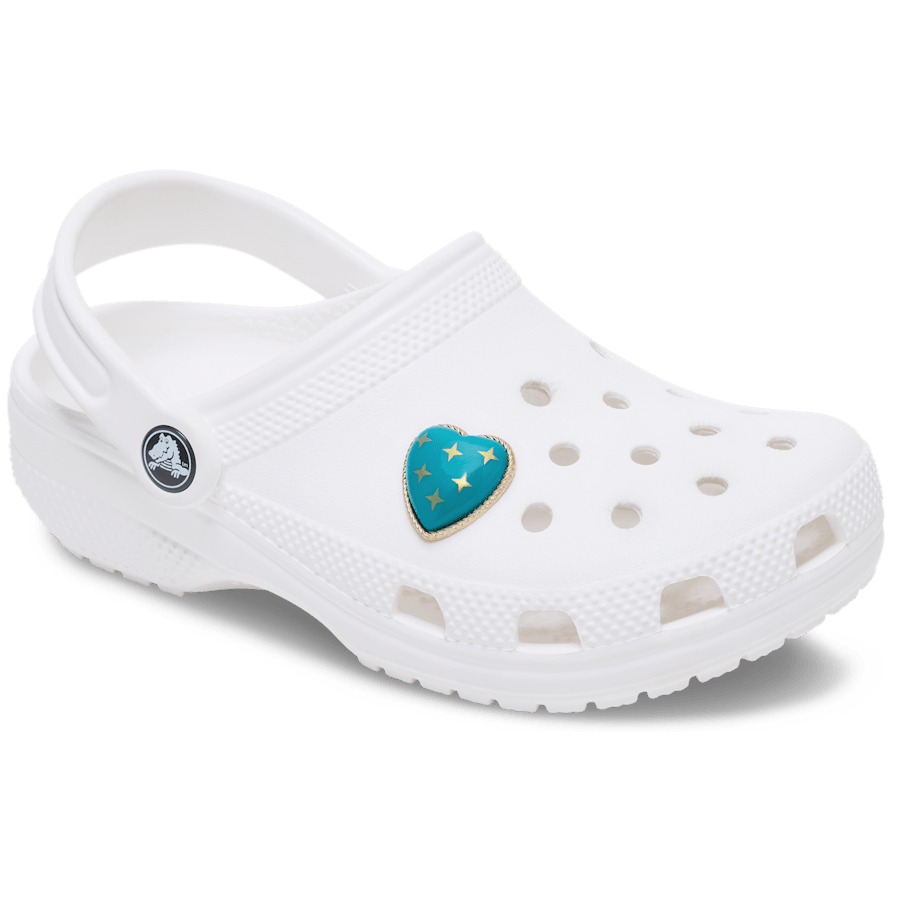 Turquoise and Gold Heart Jibbitz™ charms - Crocs