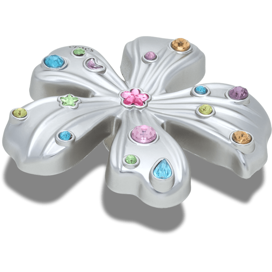 Silver Meta Gem Flower Jibbitz™ charms - Crocs