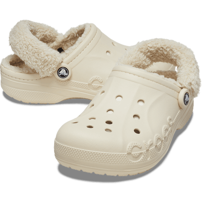 Baya Lined Fuzz-Strap Clog - Crocs